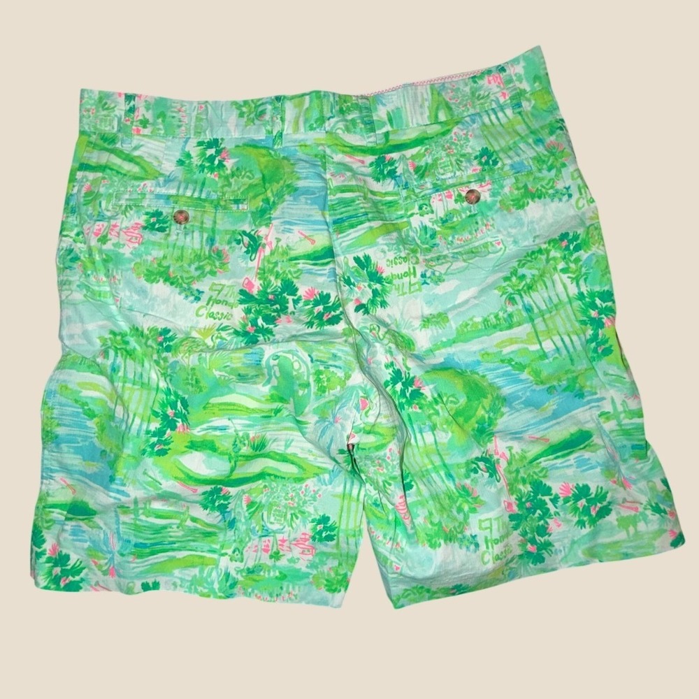 Lilly Pulitzer Mens Beaumont Short 36 Seasalt Blue Honda Classic Tropical Print - Picture 2 of 6